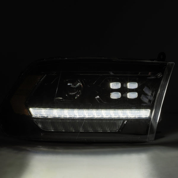AlphaRex 2009 - 2018 Dodge Ram 1500 / 2500 / 3500 LUXX LED Projector Headlights Plank Style Black w/Activ Light/DRL