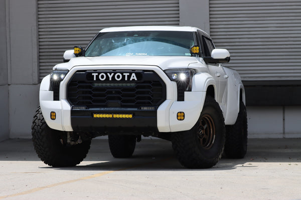 AlphaRex 2022 + Toyota Tundra / Sequoia LUXX-Series Headlights Black w/Amber DRL - Req Converters