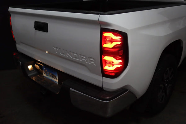 AlphaRex 2014 - 2021 Toyota Tundra LUXX LED Taillights Alpha Blk w/Activ Light/Seq Signal