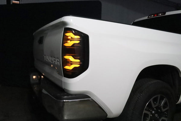 AlphaRex 2014 - 2021 Toyota Tundra LUXX LED Taillights Alpha Blk w/Activ Light/Seq Signal