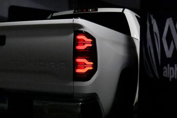 AlphaRex 2014 - 2021 Toyota Tundra LUXX LED Taillights Alpha Blk w/Activ Light/Seq Signal