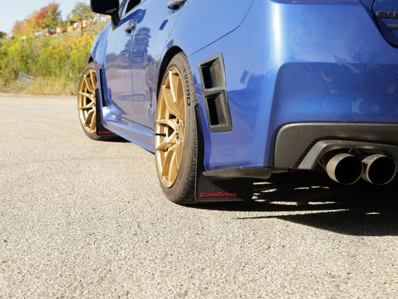 GrimmSpeed Black With Red Lettering Mudflap - 2015-2021 VA WRX/STI
