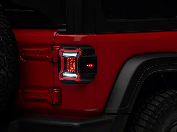 Raxiom 2018 + Jeep Wrangler JL Axial Series Plateau LED Tail Lights- Black Housing (Smoked Lens)