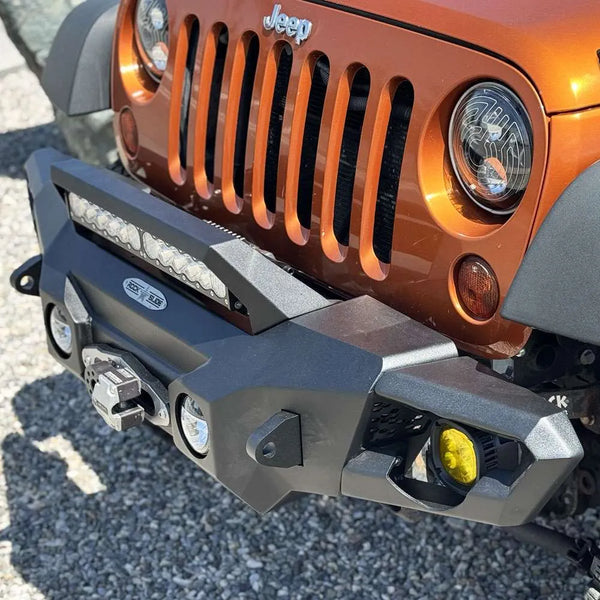 Rock Slide 2007 - 2018 Jeep Wrangler JK Big Sky Aluminum Mid Front Bumper w/ Winch Plate