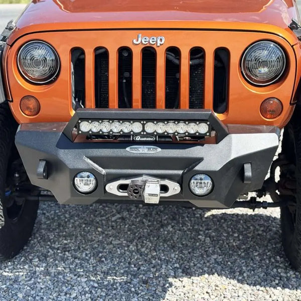 Rock Slide 2007 - 2018 Jeep Wrangler JK Big Sky Aluminum Stubby Front Bumper w/ Winch Plate