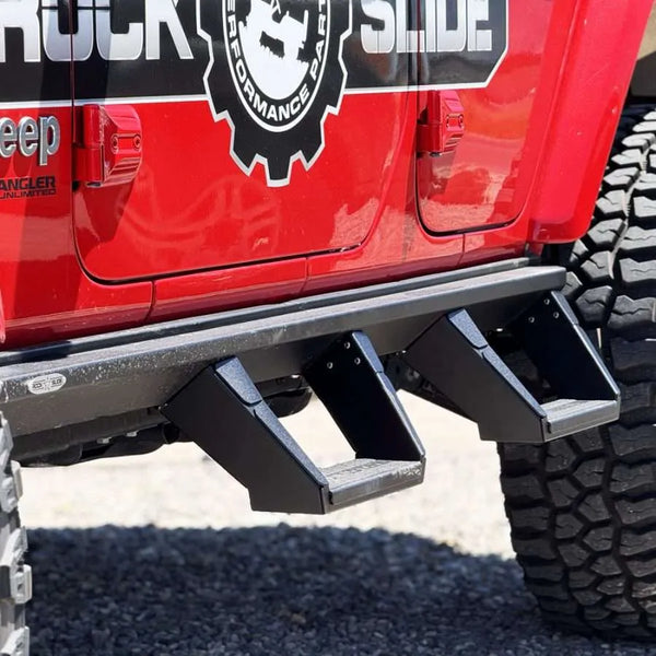 Rock Slide 2018 - 2025 Jeep Wrangler JL 7in Removable Deluxe Rock Rail Drop Step