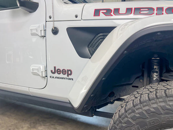 OLM LED Fender Vent Sequential Sidemarkers - 2018+ Jeep Wrangler JL