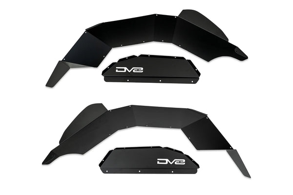 DV8 Offroad 2020 + Jeep Gladiator JT Rear Inner Fender Liners - Satin Black