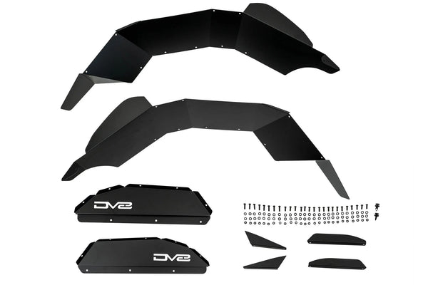 DV8 Offroad 2020 + Jeep Gladiator JT Rear Inner Fender Liners - Satin Black