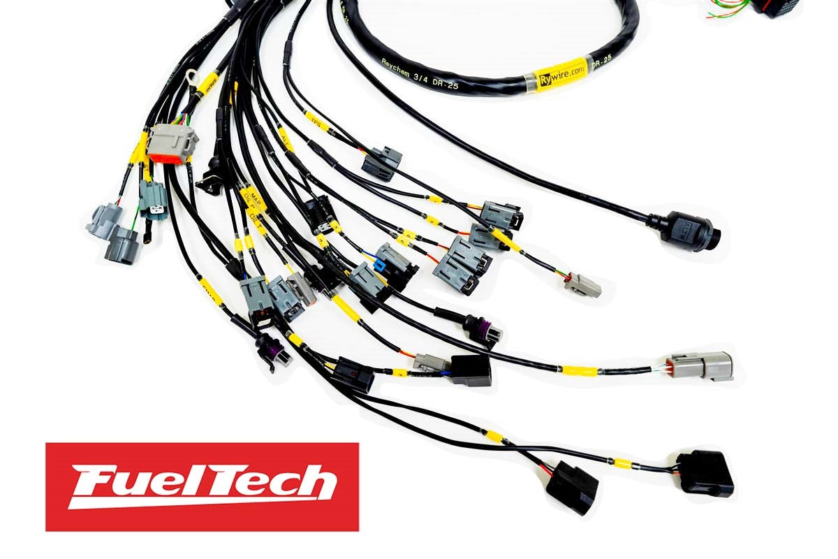 Rywire Honda K-Series (w/FuelTech 550 ECU) Eng Harness w/OBD2 Alt/EV14 Inj/AEM IAT/MAP (Adapter Req)