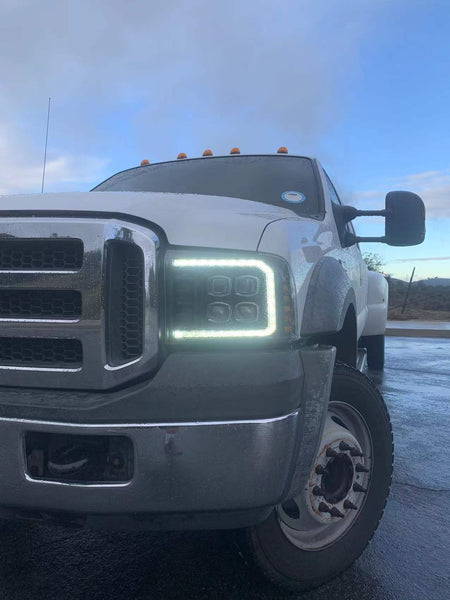 AlphaRex 2005 - 2007 Ford Super Duty/Excursion NOVA-Series LED Projector Headlights Alpha-Blk w/Activ Ligh