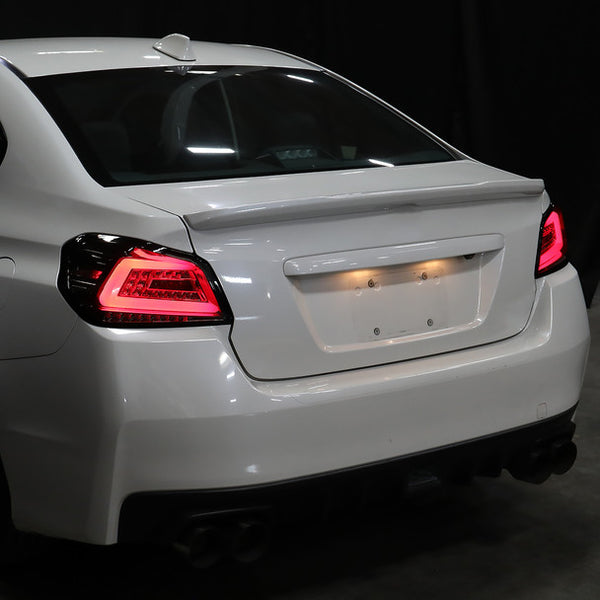 Spec-D Sequential LED Tail Lights Chrome Housing w/ Smoked Lens and White LED Bar - Subaru WRX / STI 2015 - 2020