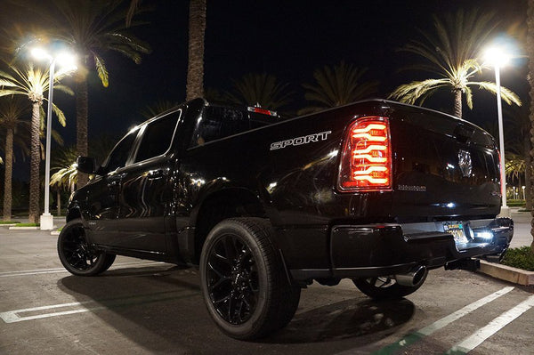 AlphaRex 2019 - 2022 Dodge Ram 1500 Luxx-Series LED Tail Lights Black w/Activ Light/Seq Signal