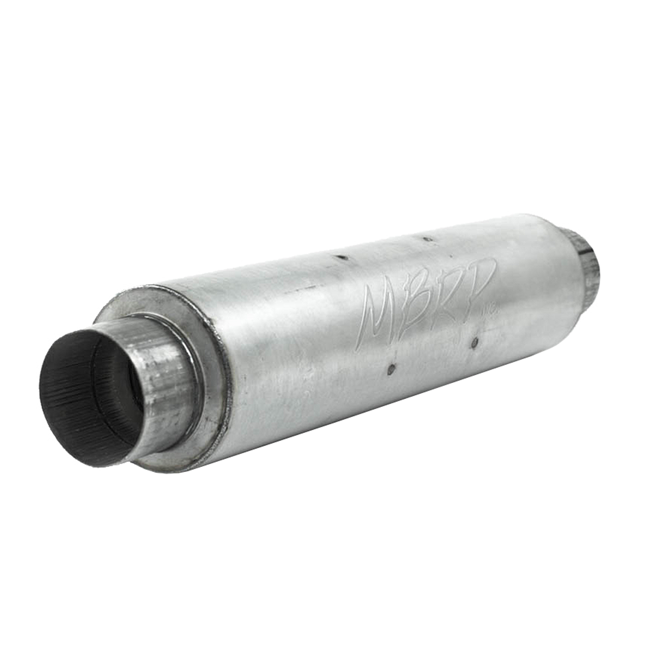 MBRP Universal Quiet Tone Muffler 4in Inlet/Outlet 24in Body 6in Dia 30in Overall Aluminum