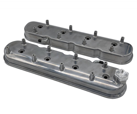Granatelli 1996 - 2022 GM LS Tall Valve Cover w/Integral Angled Coil Mounts - Polished (Pair)