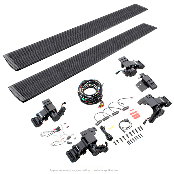 Go Rhino 2022 + Toyota Tundra CrewMax Cab 4dr E-BOARD E1 Electric Running Board Kit - Bedliner Coatng