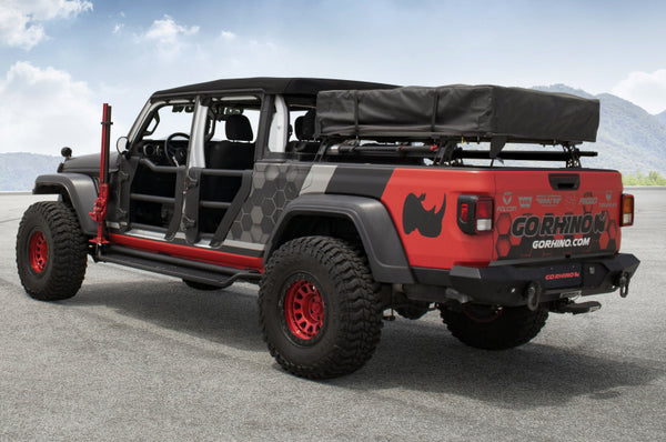 Go Rhino 2020+ Jeep Gladiator JT/ 2016 + Toy. Tacoma/ 2005 + Nissan Frontier / 2019 + Ford Ranger / Maverick / 2015 + Canyon / Colorado XRS Cross Bars Kit - Tex. Blk