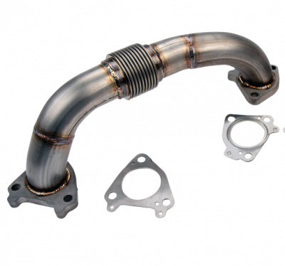 Wehrli 2001 - 2016 Chevrolet 6.6L Duramax 2in Stainless Driver Side Up Pipe w/Gaskets (Single/Twin Turbo)