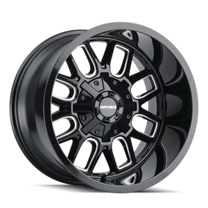 Mayhem 8107 Cogent 20x10 / 5x127 BP / -19mm Offset / 87.1mm Hub Black w/ Milled Spokes Wheel