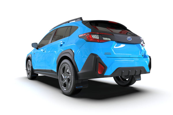 Rally Armor 2024 + Subaru Crosstrek Black UR Mud Flap Light Blue Logo
