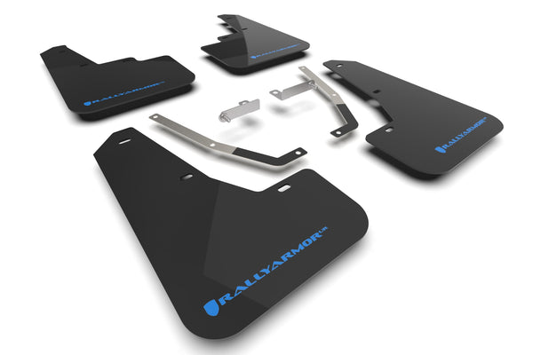 Rally Armor 2024 + Subaru Crosstrek Black UR Mud Flap Light Blue Logo
