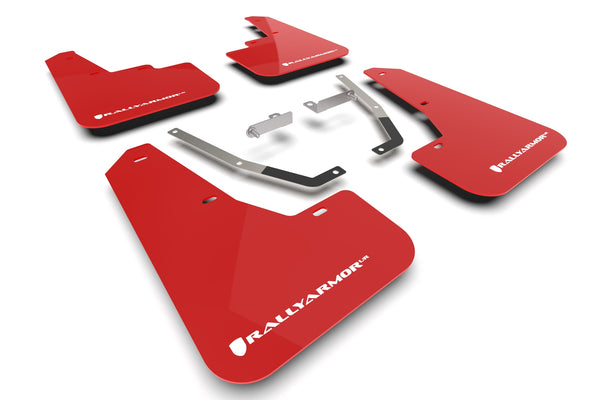 Rally Armor 2024 + Subaru Crosstrek Red UR Mud Flap White Logo