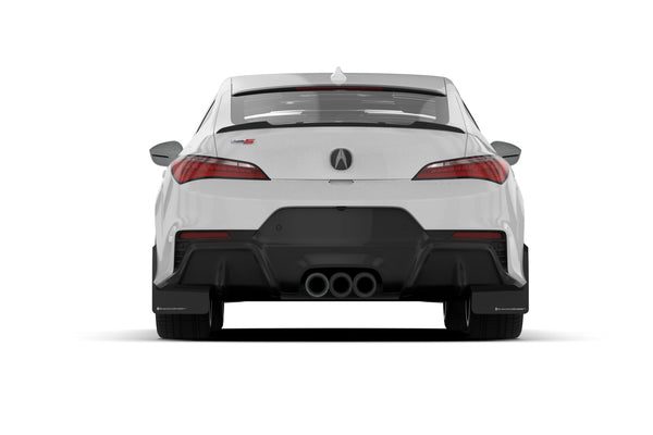 Rally Armor 2023 + Acura Integra / Integra A-Spec Black UR Mud Flap W/White Logo (No Drilling Req.)