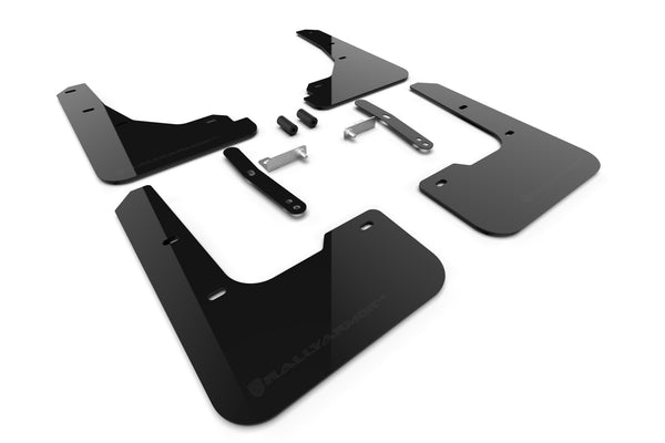 Rally Armor 2024 + Hyundai Elantra Black Mud Flap Metallic Black Logo