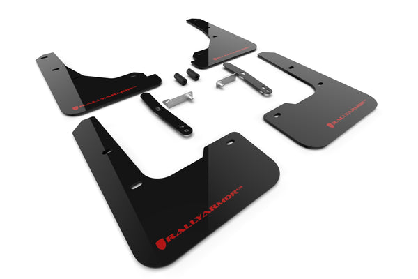 Rally Armor 2024 + Hyundai Elantra Black Mud Flap Red Logo