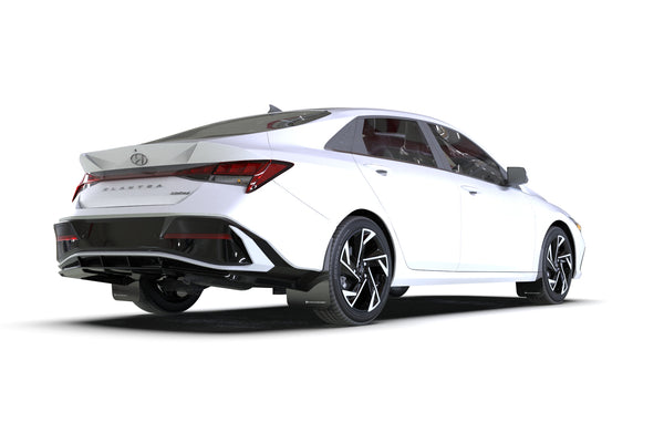 Rally Armor 2024 + Hyundai Elantra Black Mud Flap White Logo