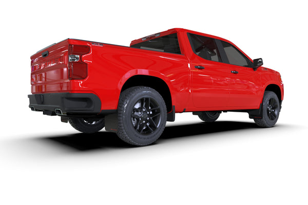 Rally Armor 2019 - 2024 Gen 4 Chevy Silverado 1500 Black UR Mud Flap Metallic Red Logo