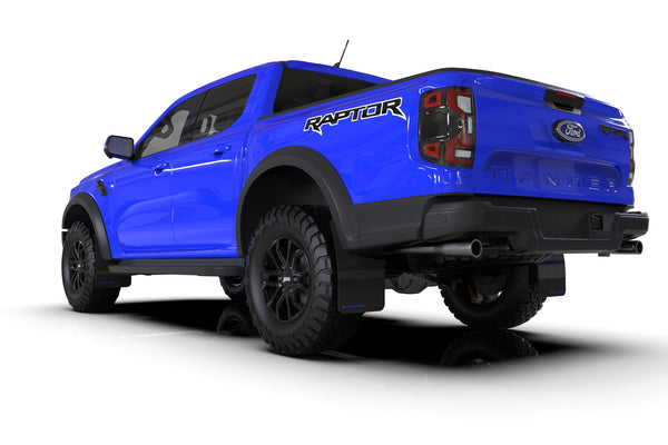 Rally Armor 2023 + Ford Ranger Raptor Black UR Mud Flap Blue Logo