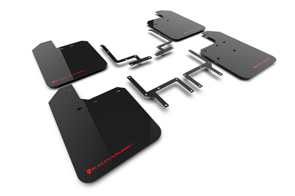 Rally Armor 2018+ Jeep Wrangler Rubicon JL Black UR Mud Flap w/ Red Logo  Product Name: