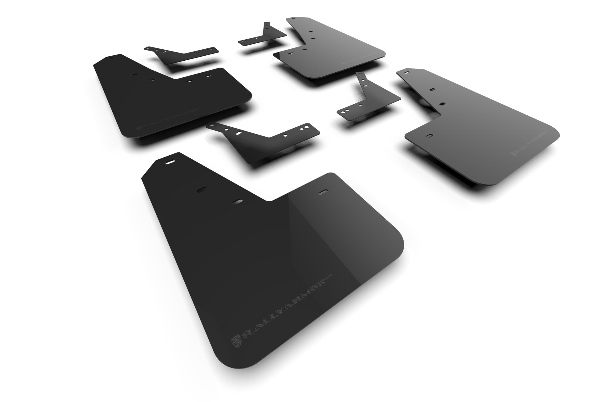 Rally Armor 2021 - 2025 Dodge Ram 1500 TRX / RHO Black UR Mud Flap - Metallic Black Logo