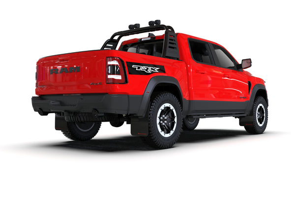 Rally Armor 2021 - 2025 Dodge Ram 1500 TRX / RHO Black UR Mud Flap - Red Logo