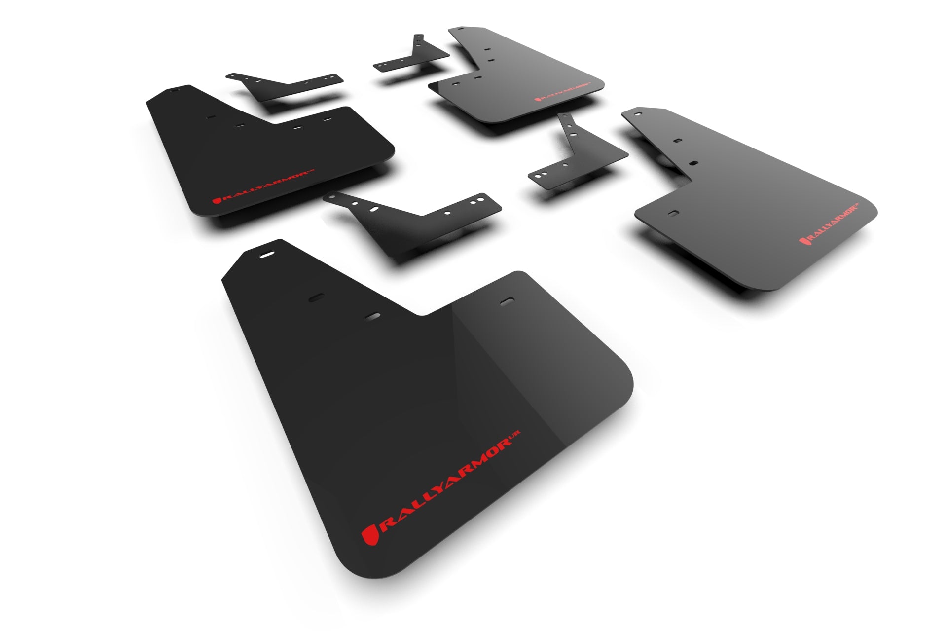 Rally Armor 2021 - 2025 Dodge Ram 1500 TRX / RHO Black UR Mud Flap - Red Logo