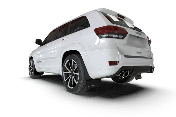 Rally Armor 2018 - 2022 Jeep Grand Cherokee SRT Trackhawk Black UR Mud Flap - White Logo