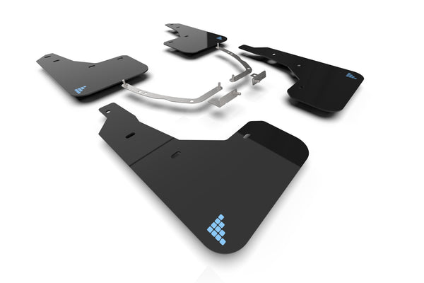 Rally Armor 2025 Hyundai Ioniq 5 PE Blk Mud Flap w/Light Blue Battery Logo