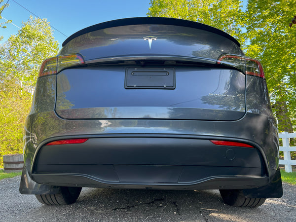 Rally Armor 2020 + Tesla Model Y Black Mud Flap - Metallic Black Logo