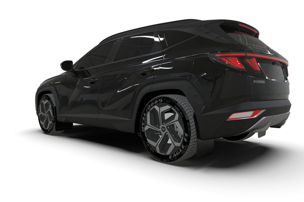 Rally Armor 2022 + Hyundai Tucson Black UR Mud Flap - Metallic Black Logo
