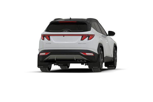 Rally Armor 2022 + Hyundai Tucson Black UR Mud Flap w/ White Logo
