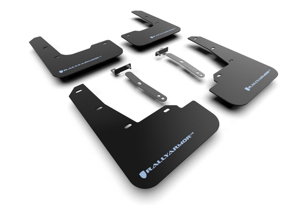 Rally Armor 2022 - 2023 Hyundai Elantra N & N Line Black UR Mud Flap w/ Light Blue Logo