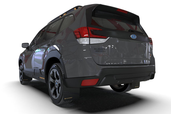 Rally Armor 2022 + Subaru Forester (Incl. Wilderness) Black UR Mud Flap w/ Wild Orange Logo