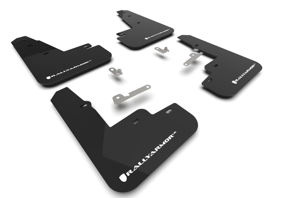 Rally Armor 2021 + Ford Mustang Mach-E Black Mud Flap w/ White Logo