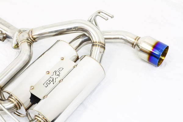 MXP SP Cat Back Exhaust Stainless Steel Burnt Tips - Mitsubishi Evo X 2008-2015