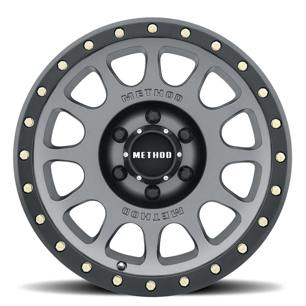 Method MR305 NV 18x9 / -12mm Offset / 6x5.5 BP / 108mm CB / Titanium - Matte Black Lip Wheel