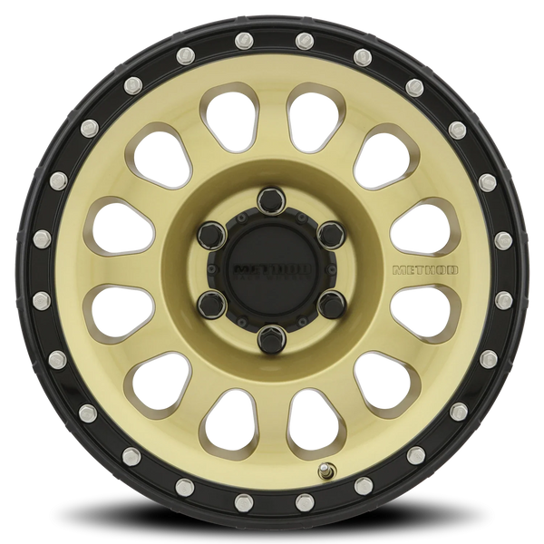 Method MR315 17x8.5 0mm Offset 6x5.5 6x139.7 106.25mm CB Gold/Black Street Loc Wheel