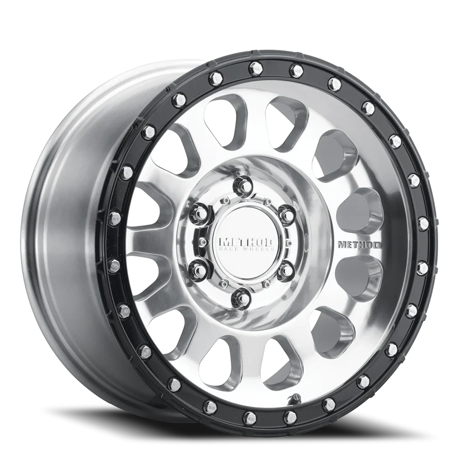 Method MR315 17x8.5 0mm Offset 6x5.5 6x139.7 106.25mm CB Polished Wheel - Gloss Black Lip