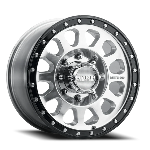 Method MR315 17x8.5 +25mm Offset 8x6.5 8x165 130.81mm CB Polished Wheel - Gloss Black Lip