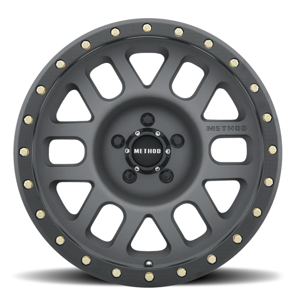 Method MR309 Grid 17x8.5 0mm Offset 5x5 5x127 94mm CB Titanium/Black Street Loc Wheel